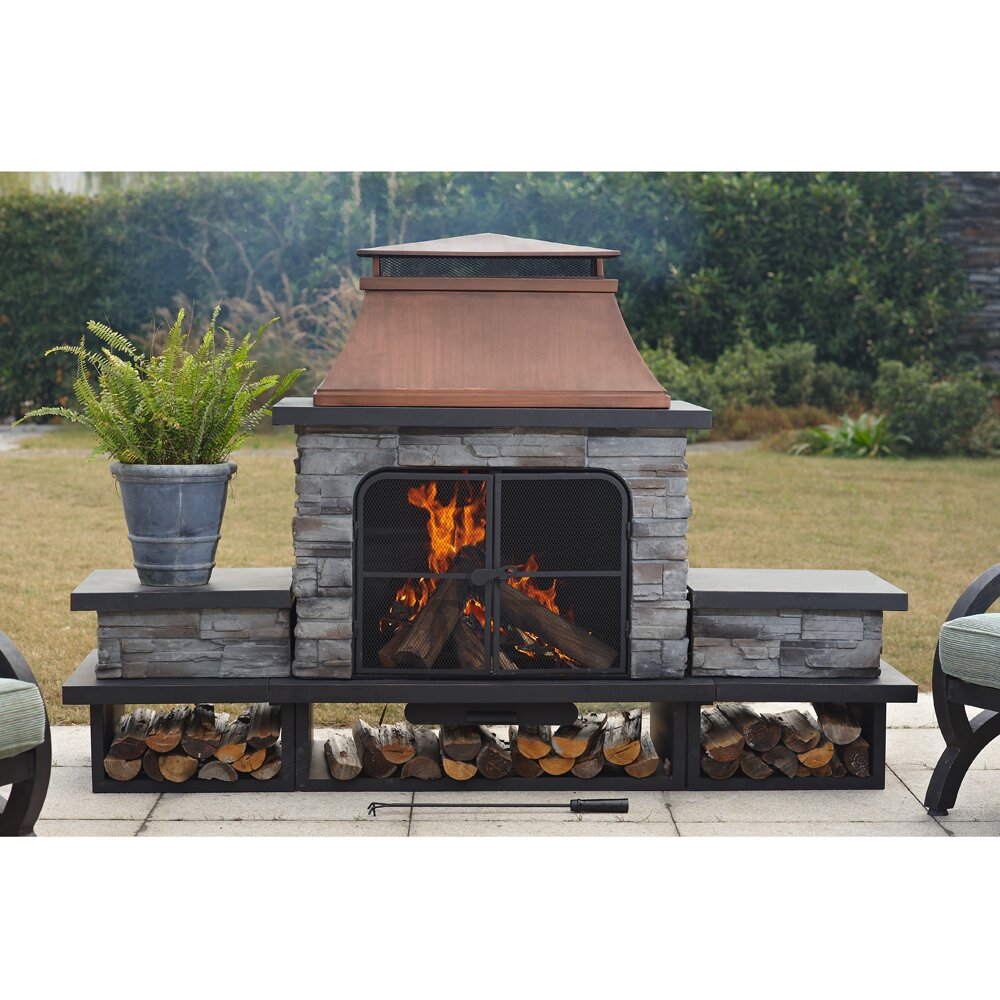 Connan Steel Wood Burning Outdoor Fireplace 